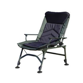 Camping Lounge Chair, Portable Folding Recliner With Adjustable Backrest, Suitable For Indoor And Outdoor Camping, Beach Hiking, Fishing (Option: Black and green)
